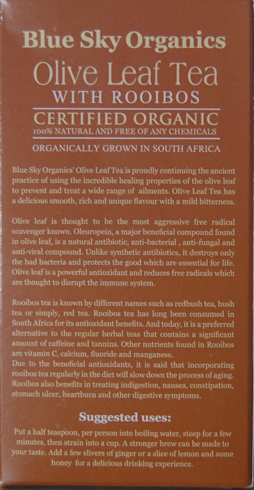 Blue Sky Organic Olive Leaf & Rooibos Tea 100gms