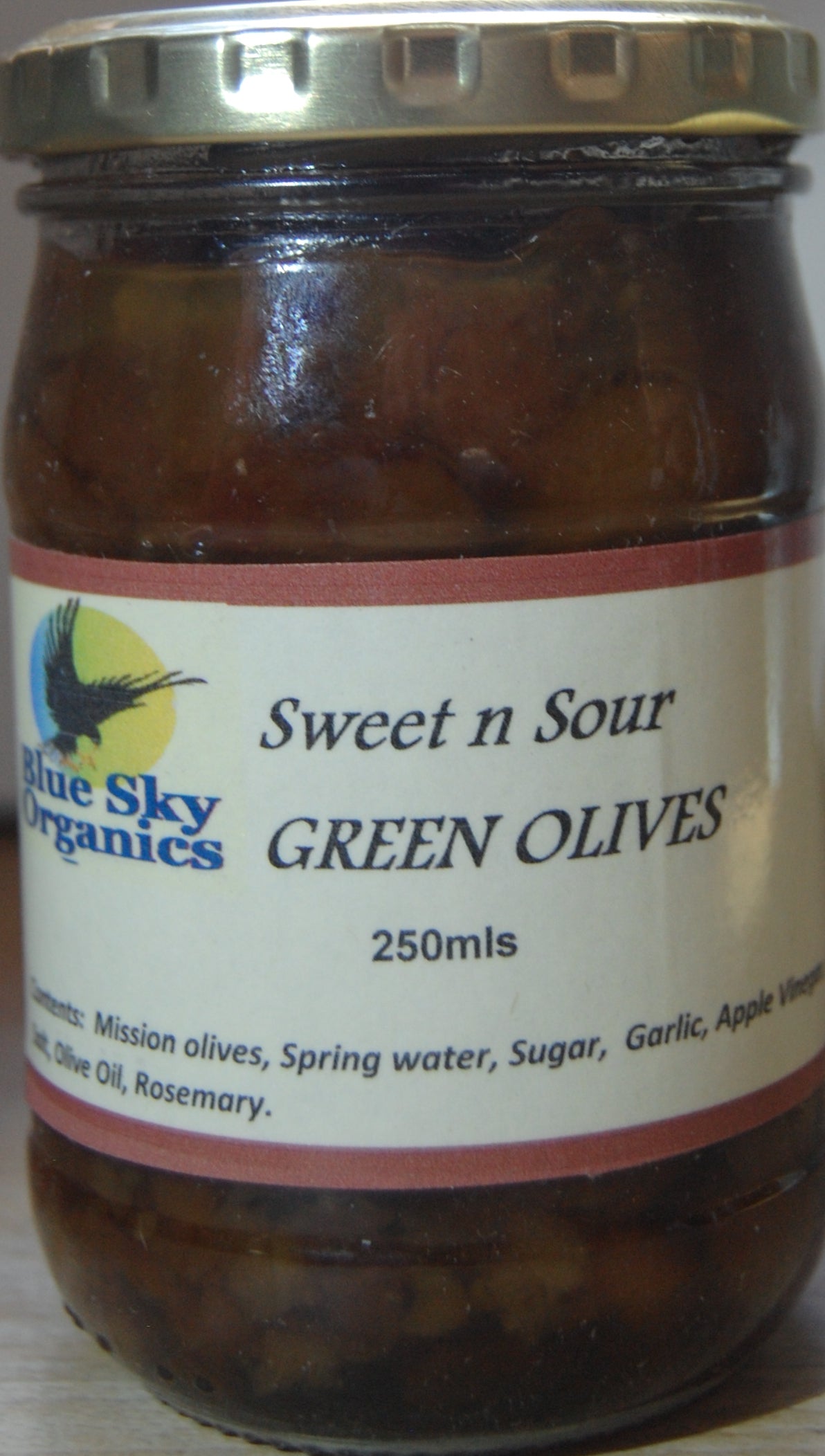 Blue Sky Organic Sweet n Sour Green Olives 250ml