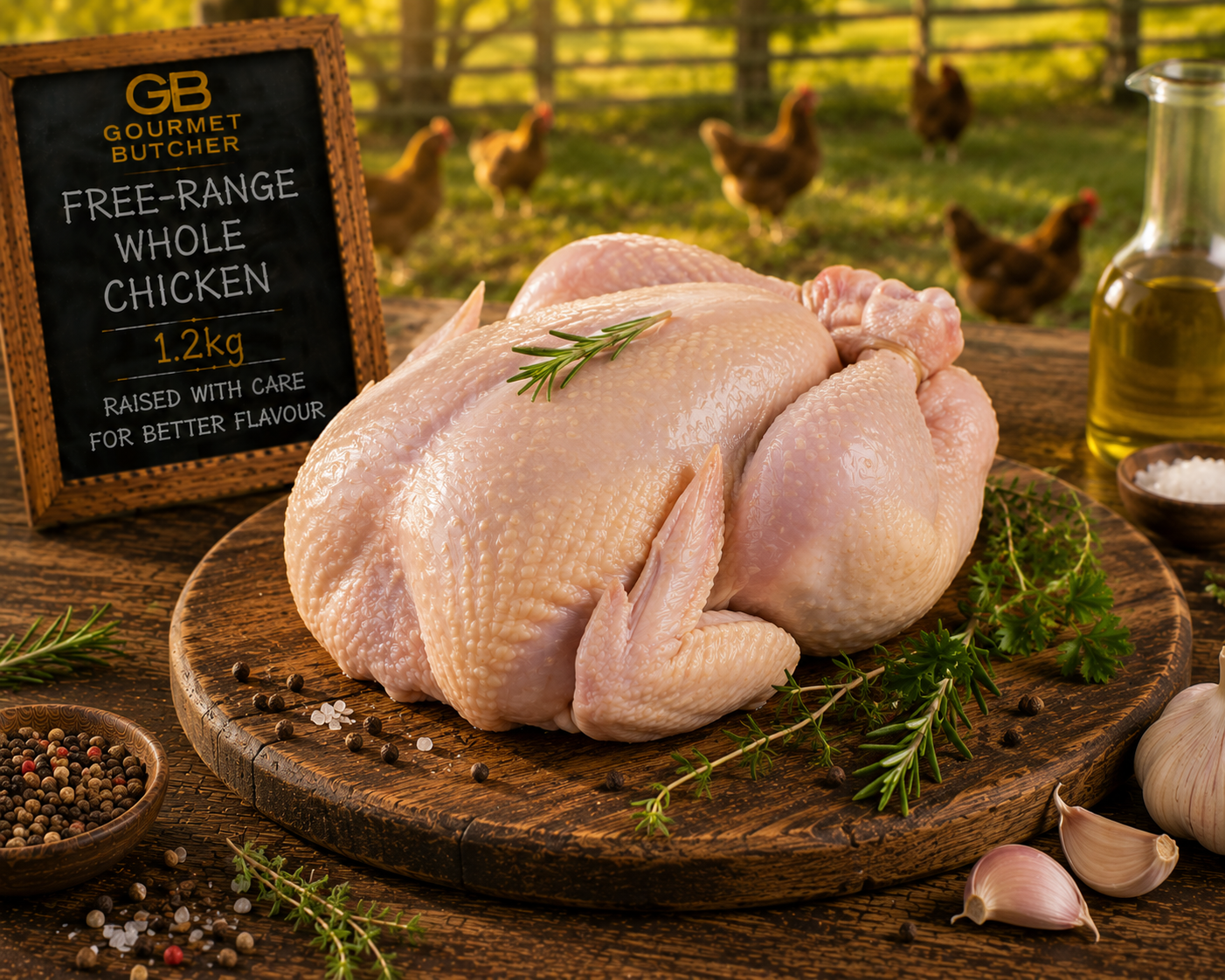 Free-Range Whole Chicken 1.2kg