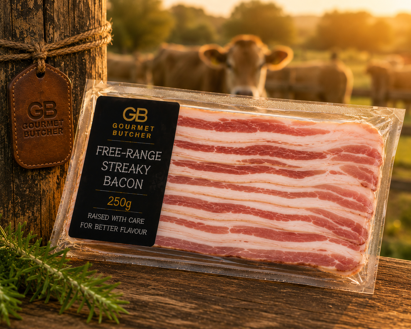 Free Range Streaky Bacon 250g