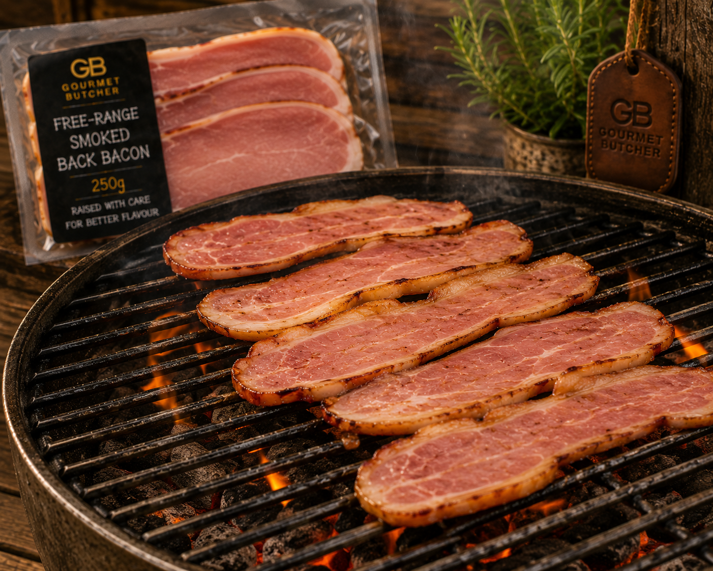 Free Range Smoked Back Bacon 250g