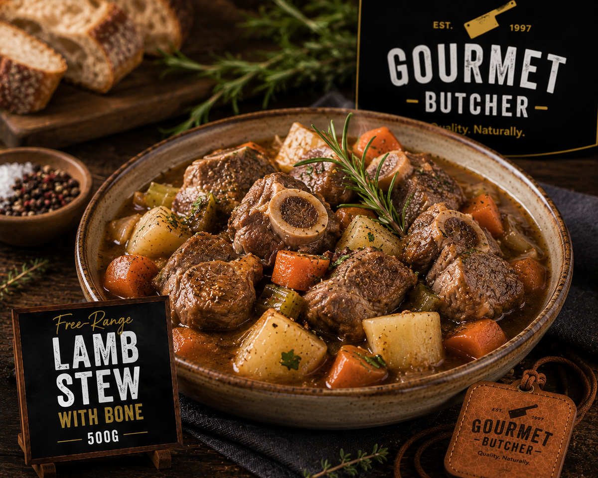 Free-Range Lamb Stew with Bone 500g
