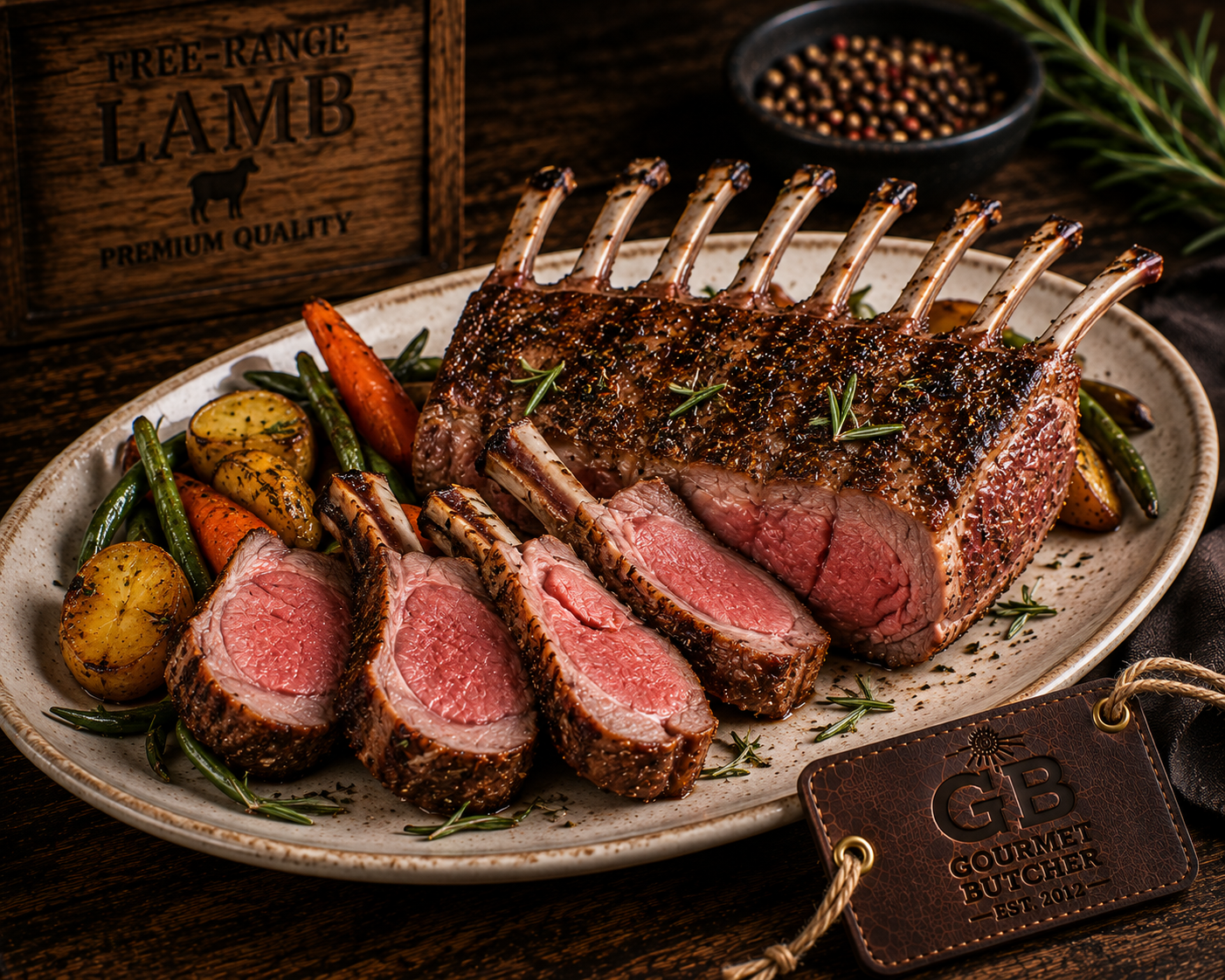 Free-Range Frenched Lamb Rack 1kg
