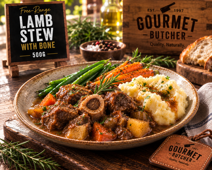 Free-Range Lamb Stew with Bone 500g