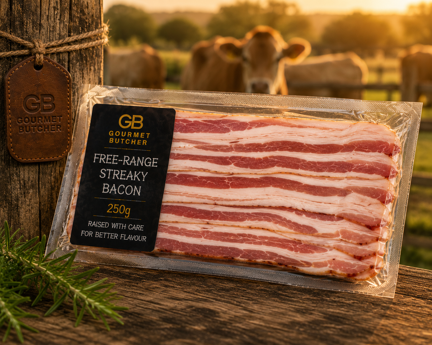 Free Range Smoked Back Bacon 250g