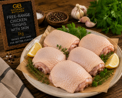 Free-Range Chicken Thighs with Skin 1kg