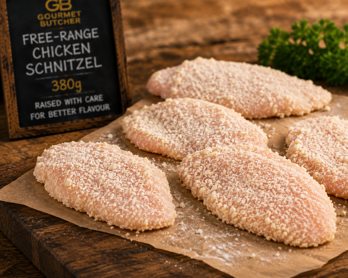 Free-Range Chicken Schnitzel 380g
