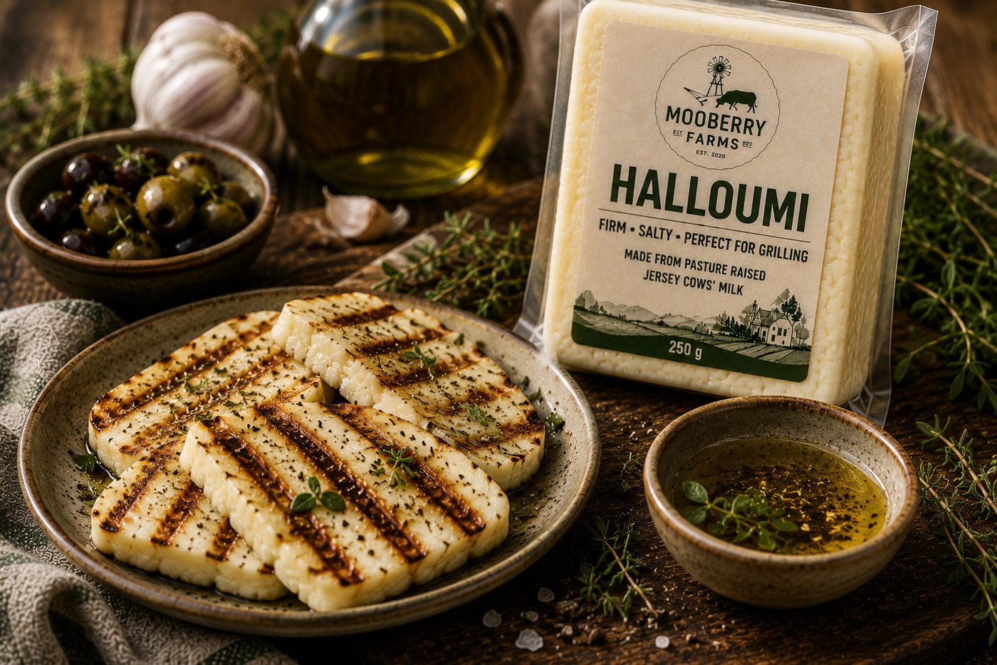 Mooberry Free-Range Haloumi Cheese 300g