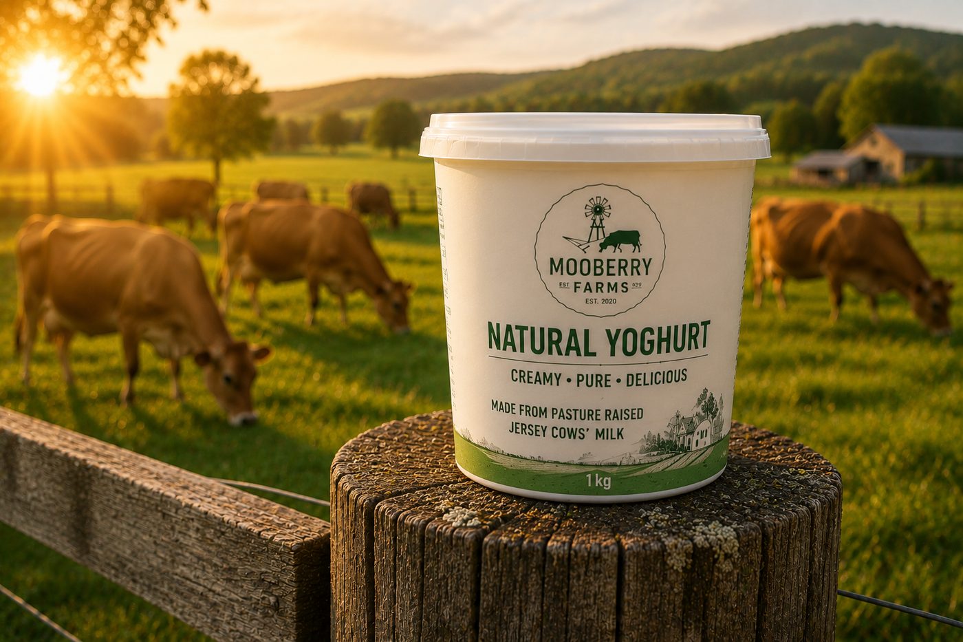 Mooberry Free-Range Natural Yoghurt Raw