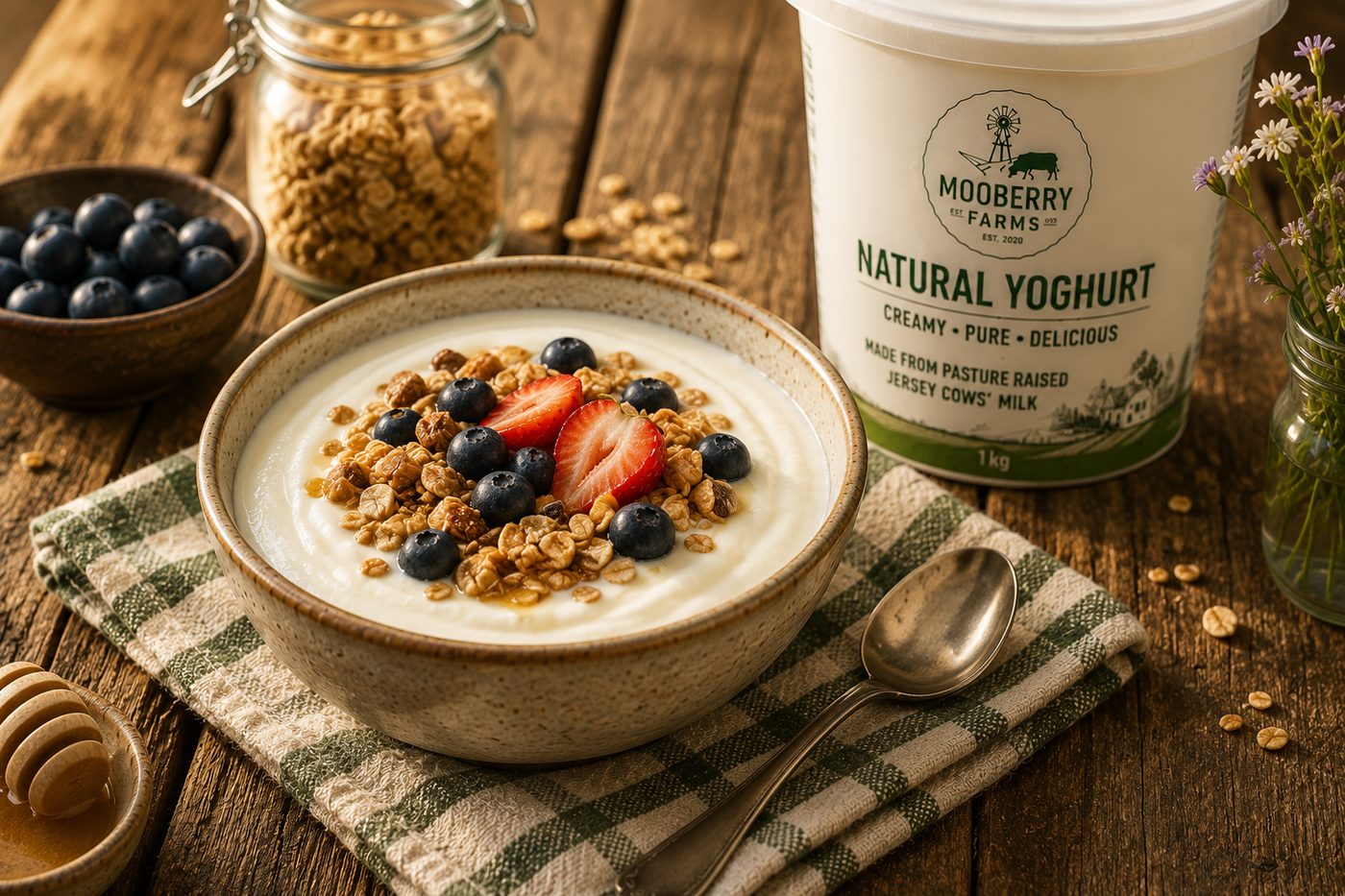 Mooberry Free-Range Natural Yoghurt Raw