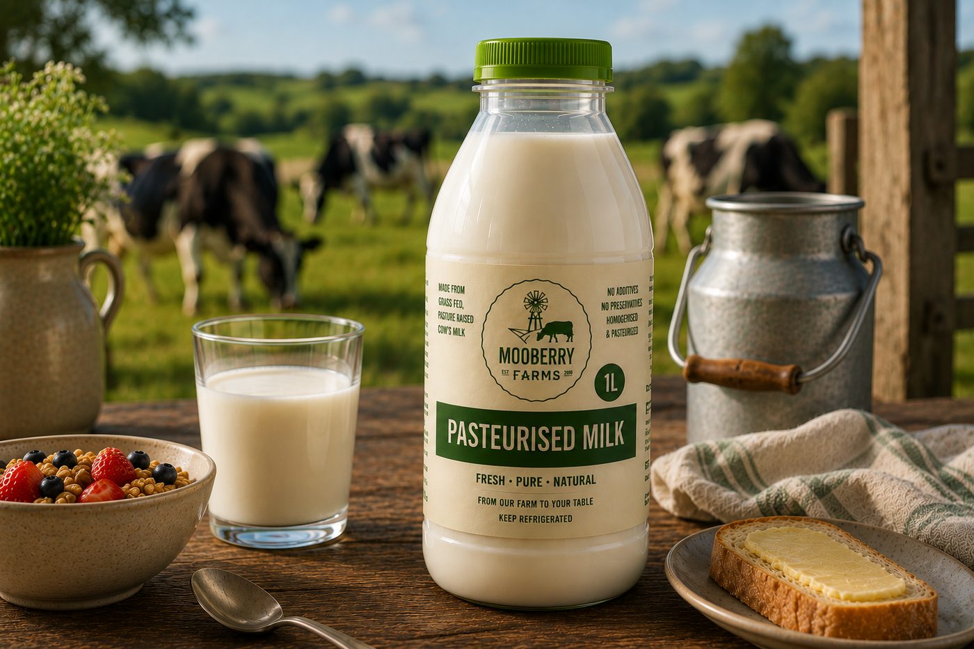 Mooberry Free-Range Pasteurised Milk