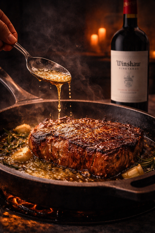 Two Sirloin Steaks 300g plus a Bottle of Winshaw Malbec 2024